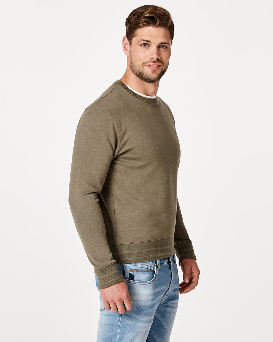 Logo Crew Neck Jumper, Light Khaki, hi-res